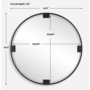 Cornelia Black Round Mirror