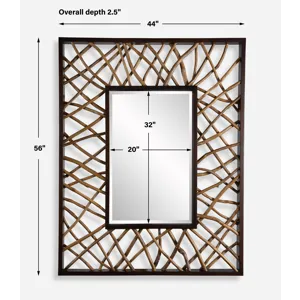 Teak Maze Rectangle Mirror