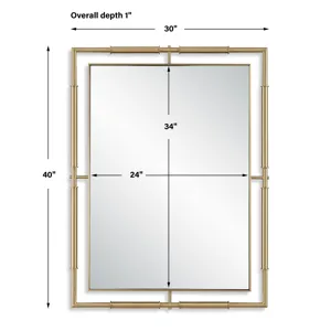It\'s All Connected Rectangle Brass Mirror