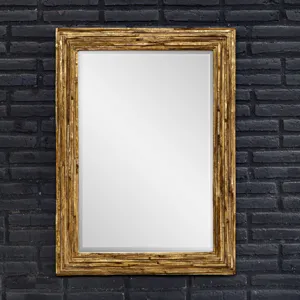 Overlap Teak Wood Mirror