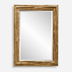 Overlap Teak Wood Mirror