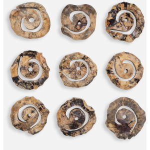 Corkscrew Wood Wall Decor Set/9