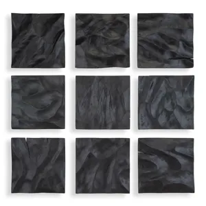 Malosi Black Wood Wall Decor, Set/9