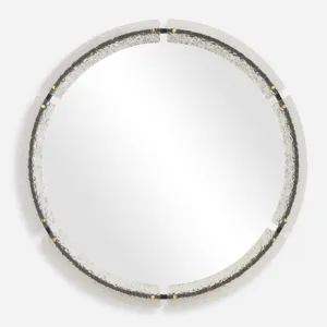 Crystalline Round Mirror