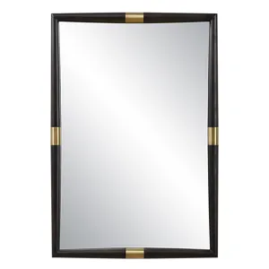 Larkin Dark Wood & Brass Mirror