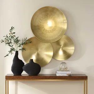 Cymbalic Round Brass Wall Art Set/3