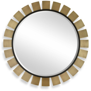 Toluca Round Brass Mirror