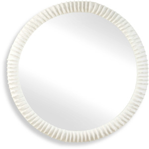 Akiko White Round Mirror