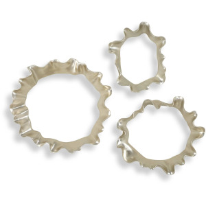 Ripple Effect Silver Wall Art Set/3