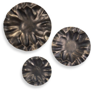 Peonia Outdoor Bronze Wall Art Set/3