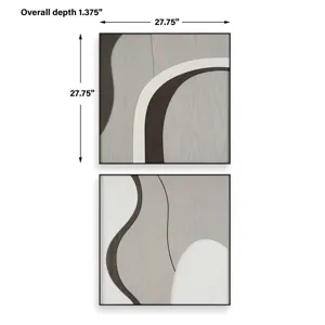 Joel Modern Wood Wall Art Set/2