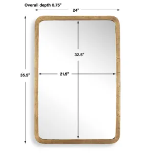 Vestry Antique Brass Mirror