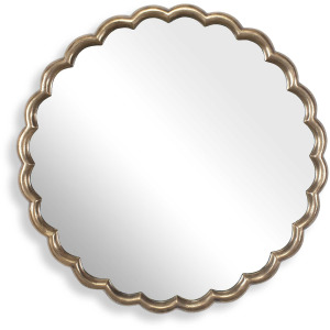 Cerrito Antique Brass Round Mirror