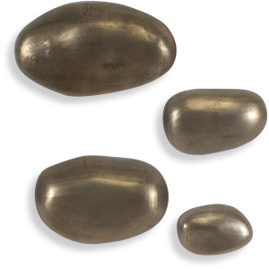 Set In Stone Brass Outdoor Wall Art Set/4
