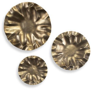 Peonia Outdoor Gold Wall Art Set/3