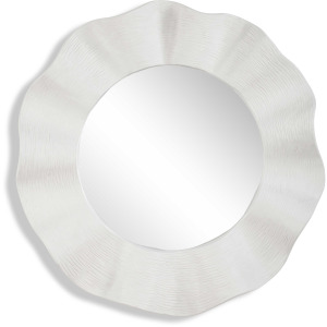 Wave Length Round White Mirror