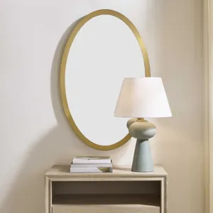 Elstree Antique Brass Oval Mirror