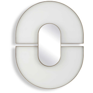 Encase Modern White Oval Mirror