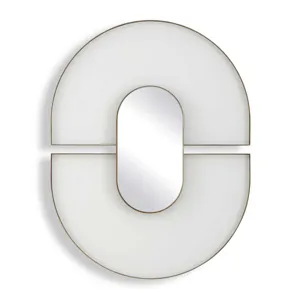 Encase Modern White Oval Mirror