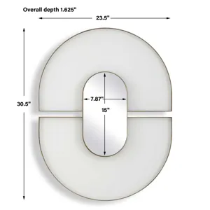 Encase Modern White Oval Mirror