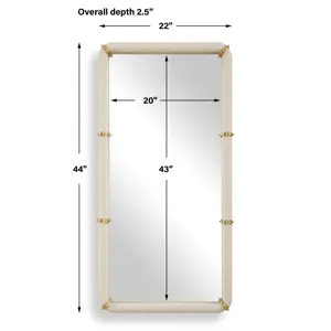 Cyprus White Leather Mirror