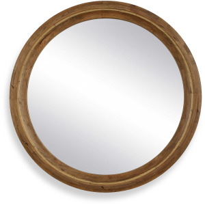 Frontier Round Wood Mirror