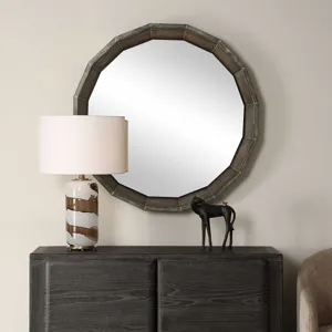 Neve Bronze Round Mirror