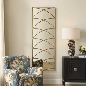 Crossed Up Gold Full Length Mirror