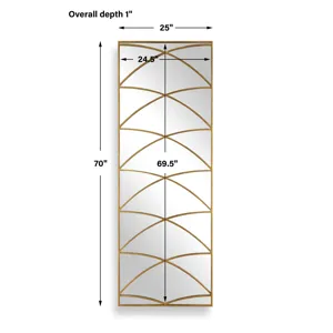 Crossed Up Gold Full Length Mirror