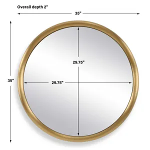 Atkinson Modern Brass Round Mirror