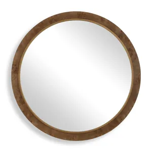 Cleveland Round Burl Wood Mirror