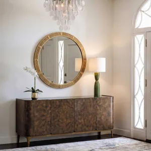 Heart Of Gold Round Mirror