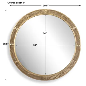Heart Of Gold Round Mirror