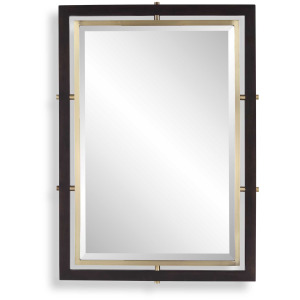 Bach Walnut & Brass Rectangle Mirror