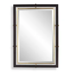 Bach Walnut & Brass Rectangle Mirror