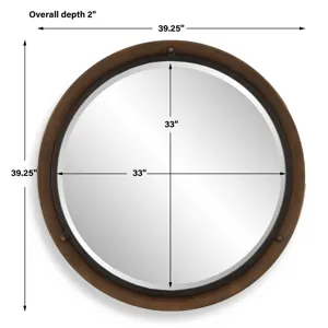 Porthole Bronze Round Mirror