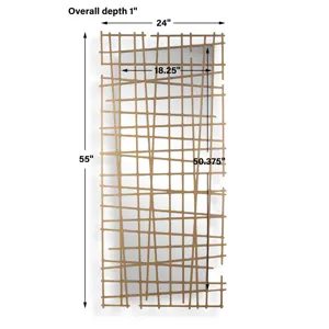 Golden Intersection Mirrored Wall Decor