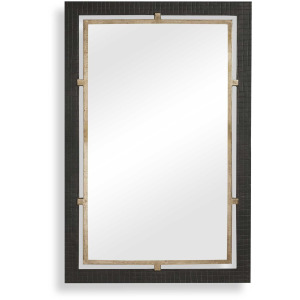 Guerra Walnut & Brass Mirror