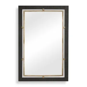 Guerra Walnut & Brass Mirror