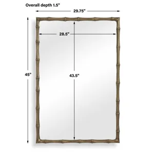 Brass Bamboo Rectangle Mirror