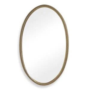 Ellis Beaded Brass Oval Mirror