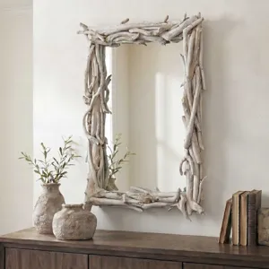 Rooted Reflection Bleached Teak Mirror