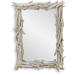 Rooted Reflection Bleached Teak Mirror