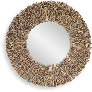 Rossetti Round Interwoven Wood Mirror
