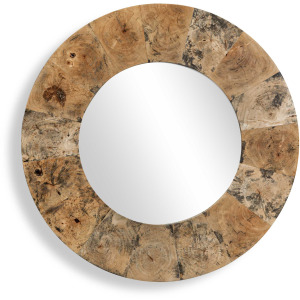 Hiram Round Wood Mirror