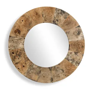 Hiram Round Wood Mirror