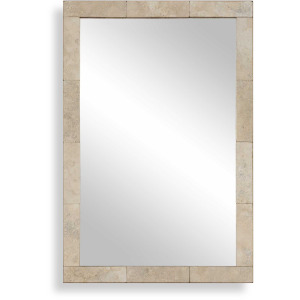 Pave Rectangular Travertine Mirror