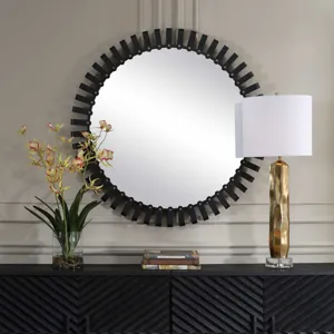 Jael Round Iron Bands Mirror