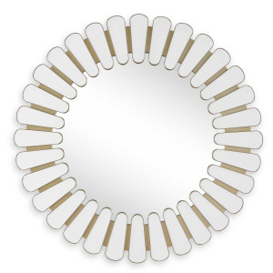 Miran White Glass Round Mirror