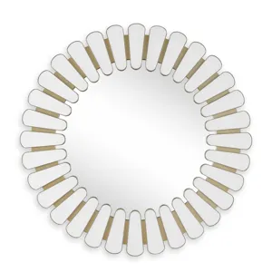 Miran White Glass Round Mirror